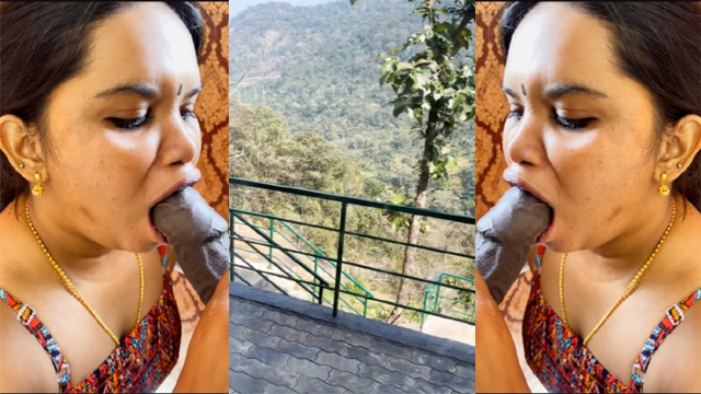 Mallu Aswathy Achu Aunty Blowjob Resort Balcony Full Nude